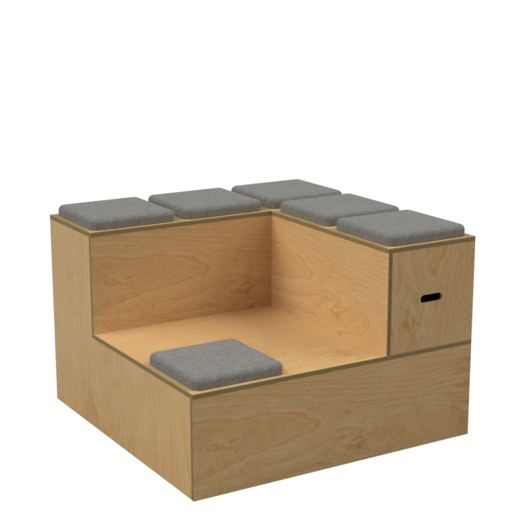 Tiered Office Seating Unit in Wood