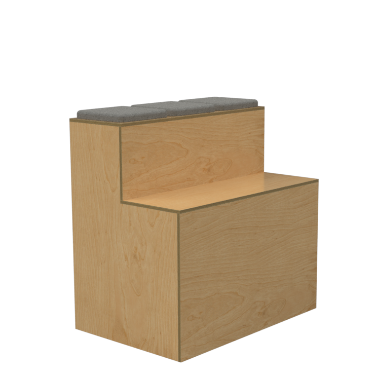 Tiered Office Seating Unit in Wood