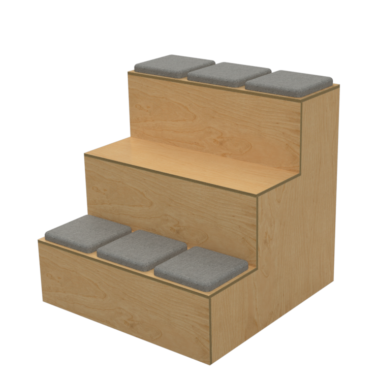 Tiered Office Seating Unit in Wood