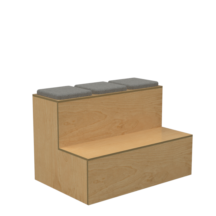 Tiered Office Seating Unit in Wood